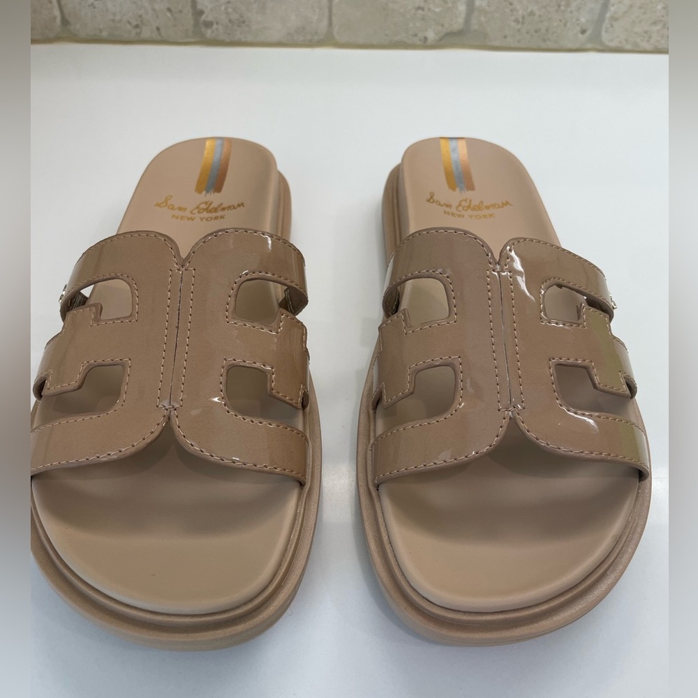 Sam Edelman Valeri Almond Patent Sandals - Size 7.5